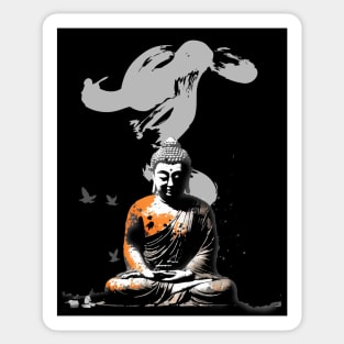 Mushin (Mental State) of Nothingness No. 1: Empty Mind on a Dark Background Sticker